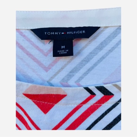 Tommy Hilfiger Geometric Print.3/4 Sleeve Tunic Top Size Med - Picture 4 of 8